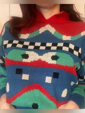 Vintage 80s Korean Waveform Sweater